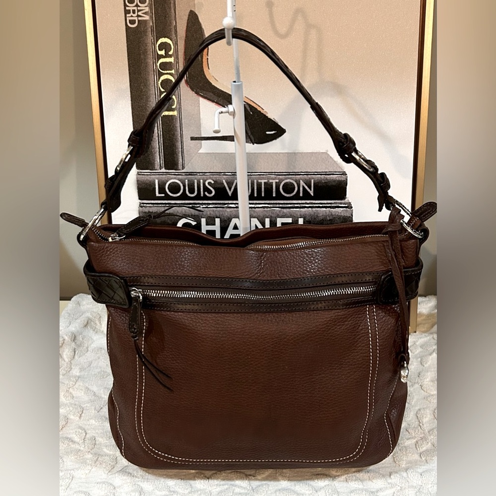 Brighton Brown Leather Hobo Shoulder Bag - Picture 11 of 12